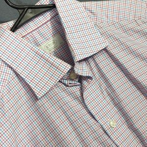 Eton Shirt Men's 16. 42 Multicolor Tattersall Contemporary Cotton Long Sleeve